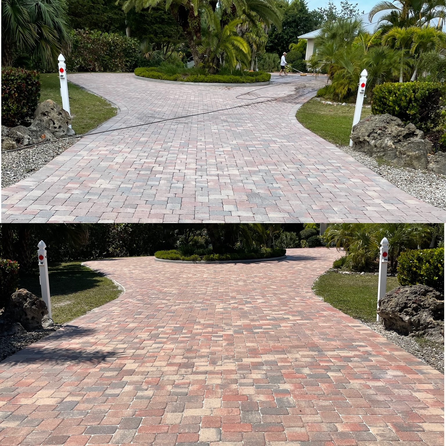 Paver Sealing before and after 2